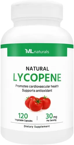 ML Naturals Licopeno natural 30 mg (por porción) – 120 cápsulas vegetales – Apoya la salud cardiovascular, inmune y de próstata