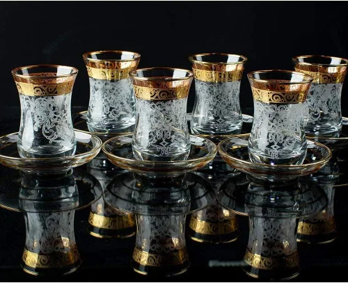 Miniatura 6 de Juego de 6 vasos de té turcos vintage para mujeres, cristalería, fiesta, estilo árabe, tazas de té marroquíes persas, para adultos, bandeja