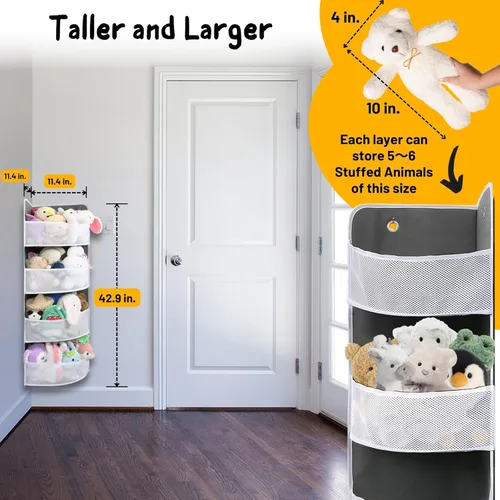 Miniatura 2 de Ofiray-home Estante esquinero suave Organizador colgante seguro Almacenamiento de pared apto para niños para artículos diversos, juguetes