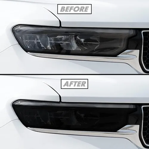 Miniatura 14 de SlickMod Tinte de humo de vinilo precortado para faros Jeep Grand Cherokee 2022-2023 (20% humo oscuro, 1. faro)