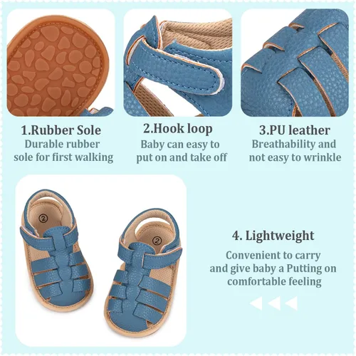 Miniatura 5 de Babelvit Infant Baby Girls Boys Soft Summer Sandals Casual Dress Shoe Anti Slip Rubber Sole Outdoor Flats Toddler First Walker Shoes