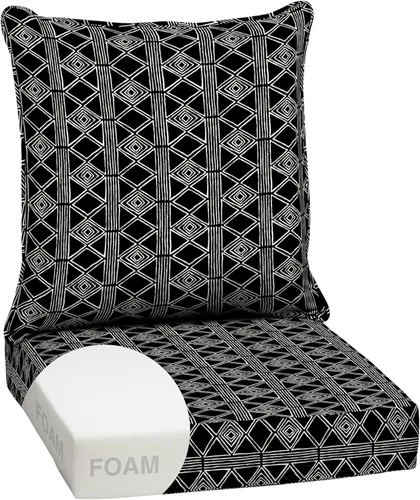 Miniatura 146 de Arden Outdoor Deep Seat Cushion Set, 24 x 24 pulgadas, Cojín para patio resistente al clima, a la lluvia y a la decoloración para silla, sofá y sofá