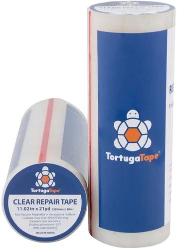 Cinta de reparación para invernadero, 11.02 pulgadas x 21 yardas, cinta de reparación transparente, excelente resistencia al calor, todo tipo de