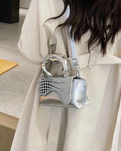Miniatura 2 de Bolso pequeño de color plateado, bolsos cruzados, bolsos de noche Y2K, bolso de mano para mujer, bolsos de hombro, bolsa de mano para mujer 2023