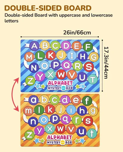 Miniatura 4 de JoyCat Caja Misterio del Alfabeto para Niños 52 PCS Juego de Clasificación y Emparejamiento de Letras Actividades Sonidos de Letras Juguetes