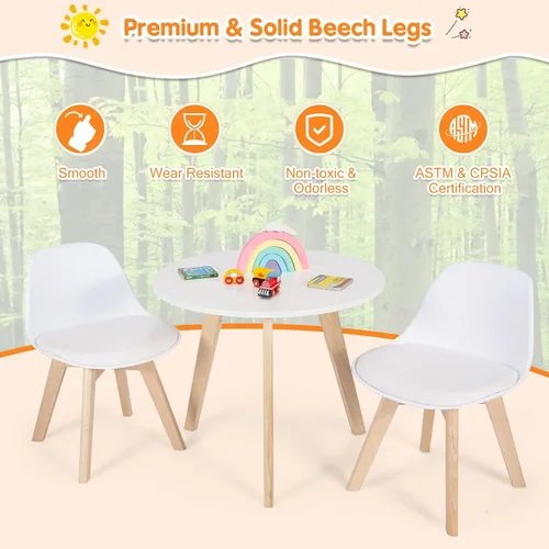 Miniatura 7 de KOTEK Juego de mesa y silla para niños, mesa de actividades para niños y 2 sillas con asiento acolchado para edades de 3 a 8 años, juego de mesa