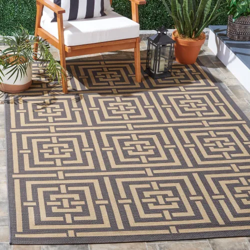 Miniatura 33 de SAFAVIEH Courtyard Collection CY6937 - Alfombra decorativa para interiores y exteriores, impermeable, fácil de limpiar, 2 pies 3 pulgadas x 6 pies 7