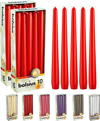 Miniatura 15 de BOLSIUS 20 velas cónicas blancas sin perfume de 10 pulgadas, 8 horas de tiempo de combustión, calidad europea premium, sin humo, sin goteo, Blanco