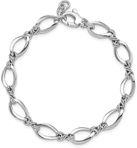 Miniatura 4 de Pulsera de eslabones de oro blanco de 14 quilates de 75 pulgadas joyería fina para mujer regalos para ella