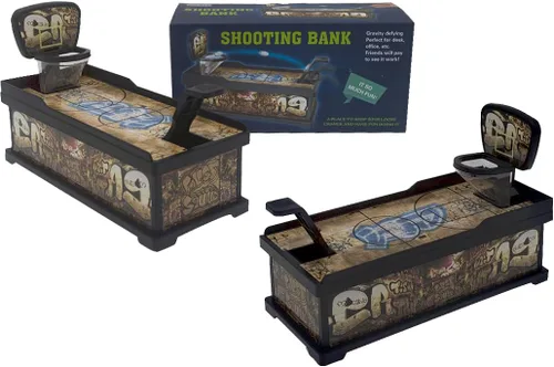 PowerTRC Juego de cesta deportiva de tiro de monedas, juego de baloncesto, alcancía interactiva para ahorrar dinero, oficina o hogar, decoración