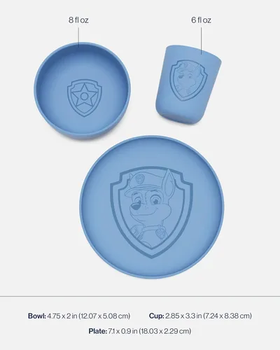 Miniatura 4 de Lalo Juego de vajilla de Paw Patrol para niños pequeños y niños, vajilla apta para lavavajillas, sin BPA, platos para niños, incluye cuenco, plato