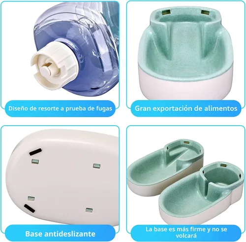 Miniatura 5 de Kacoomi Alimentador Automático para Perros y Gatos y Dispensador de Agua, Conjunto de Alimentador por Gravedad y Dispensador de Agua con Cuenco