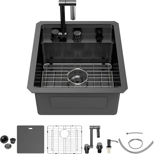 Miniatura 43 de Fregadero de Montaje Bajo de 13 Pulgadas - Beslend 13”x15”x9” Fregadero de Cocina de Acero Inoxidable de Montaje Bajo Calibre 16 Fregadero de Cocina