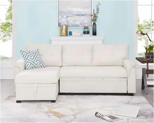 Miniatura 16 de Naomi Home Transforma Cualquier Espacio: Sofá Seccional Reclinable con Sofá Cama Convertible y Chaise Acogedora. Encuentra Comodidad Tranquila