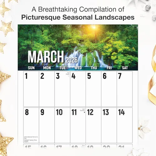 Miniatura 3 de RED EMBER The Big Grid - Calendario de pared 2026 Seasons in Nature de 12 meses 12 x 24 pulgadas abierto Regalo de vacaciones Calendario