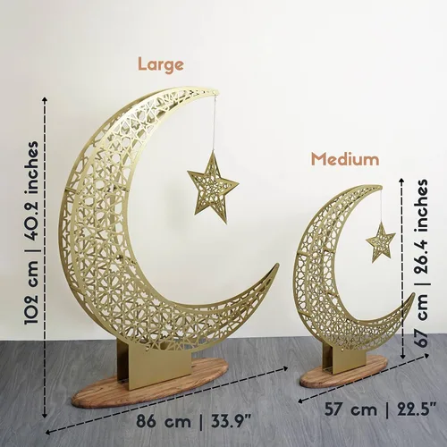Miniatura 8 de iwa concept Decoración islámica de media luna de metal, arte de Ramadán de luna y estrella, decoración de mesa islámica, regalo para musulmanes