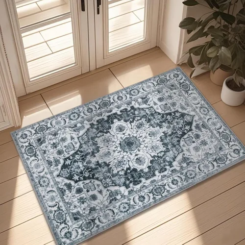 Miniatura 46 de WILLSUN Alfombras lavables de área, alfombras grandes antideslizantes de 5 x 7 pulgadas estilo bohemio para sala de estar, dormitorio, alfombra
