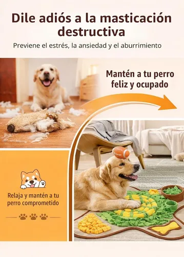 Miniatura 2 de HOPET Tapete de olfateo para perros de raza grande, 28.3''x28.3'' tapete interactivo tipo rompecabezas para comida de perros, fácil de limpiar