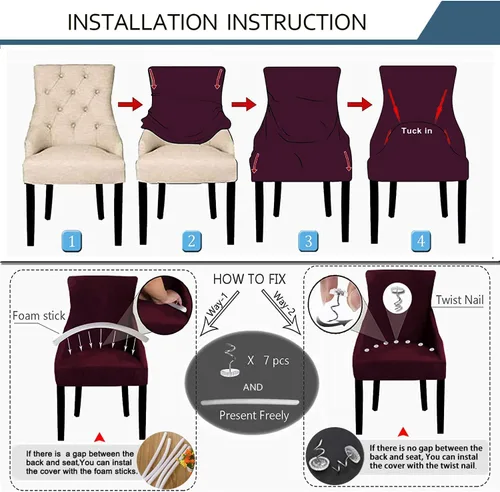 Miniatura 7 de Wingback - Funda impermeable para silla, funda de jacquard elástica (beige, 1 unidad) Instant room refresh with easy cleanup, dependable mess