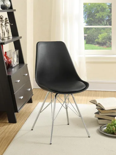 Miniatura 2 de Coaster Home Furnishings - Juniper - Sillas de comedor sin brazos con tapicería de cuero sintético suave y patas cromadas - Cocina y comedor
