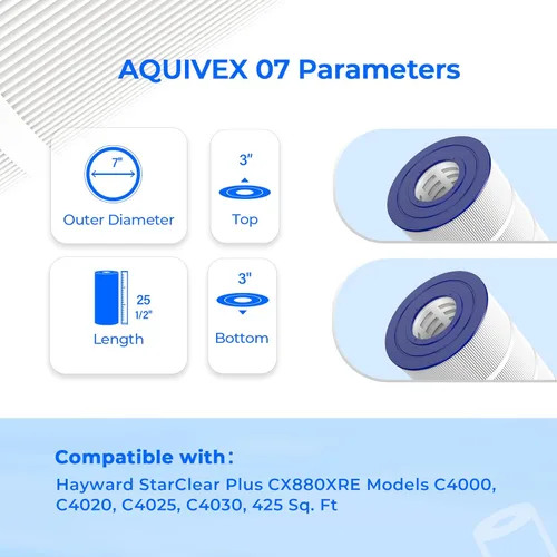 Miniatura 3 de CX880XRE - Cartucho de filtro de piscina, compatible con Hayward SwimClear C4000, C4020, C4025, C4030, Hayward C880E, CX880XREPAK4, Pleatco PA106