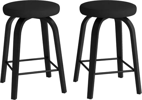 Miniatura 8 de Juego de 2 taburetes de bar, taburetes de bar sin respaldo de altura de mostrador, taburetes de bar giratorios de 26 pulgadas, silla de cocina
