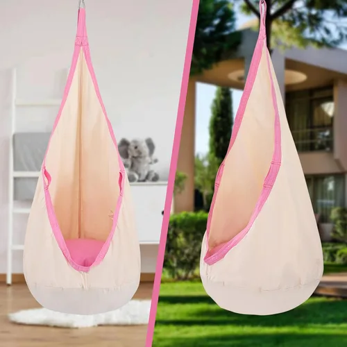 Miniatura 7 de YAERSI Silla de hamaca infantil de algodón con cojín inflable de PVC