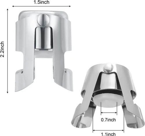 Miniatura 5 de OWO Tapones para botellas de champán de acero inoxidable, corcho de champán reutilizable y tapón ahorrador, Prosecco a prueba de fugas y tapón