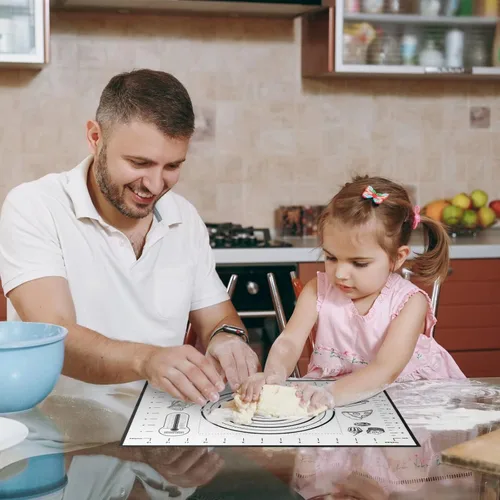 Miniatura 9 de Tapete de silicona para pastelería, antideslizante, con medición, para fondant, masa rodante, masa de pastel, pizza y galletas, forro para horno