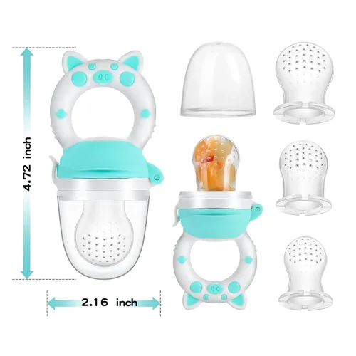 Miniatura 7 de Chupete alimentador de frutas para bebés, chupetes de dentición fresca, juguete mordedor de dentición de frutas para bebés de 3 a 24 meses, 6 bolsas