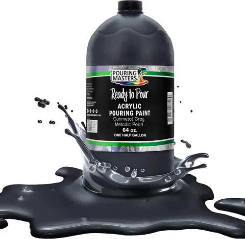 Miniatura 25 de Pouring Masters - Acrílico metálico dorado de 24 quilates - Listo para verter - Pintura para verter - A base de agua premezclada de 32 onzas