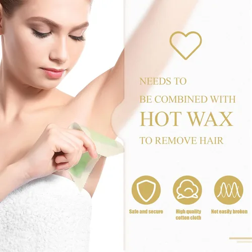 Miniatura 3 de Loopeer 300 tiras de cera facial de muselina natural, depilación, cejas, precortadas, para el cuerpo, de algodón, para mujeres y hombres
