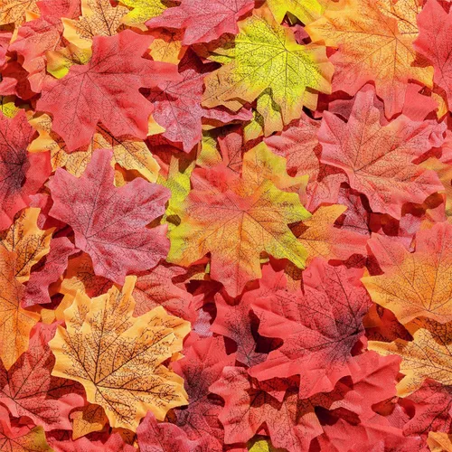 Miniatura 8 de SITUMEIZI 300 piezas de decoración de otoño para el hogar, hojas falsas de otoño, hojas de arce artificiales, 3.15 pulgadas, decoración de otoño 6