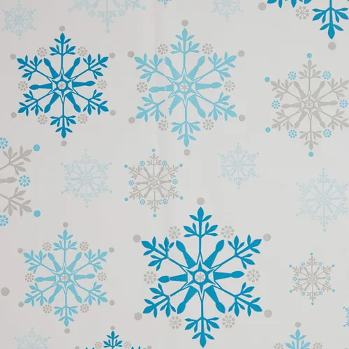 Miniatura 6 de Creative Converting Mantel de plástico con estampado completo, 54 x 102 ", remolinos de copo de nieve