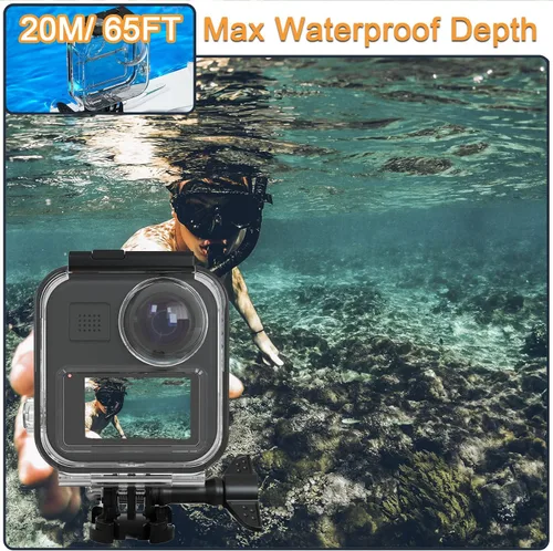 Miniatura 3 de Carcasa impermeable para GoPro MAX 360 con pantalla táctil, carcasa protectora de buceo subacuático con soporte para GoPro MAX360 Kit de accesorios