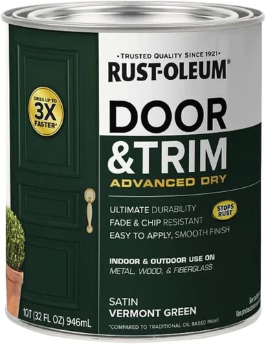 Miniatura 11 de Rust-Oleum 369387 Pintura Advanced Dry para Puerta y Embellecedor, Cuarto de galón, Gris Alpino satinado