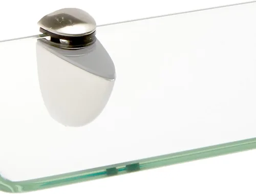 Miniatura 3 de Spancraft Glass Osprey6x18 - Estante de vidrio doblado de acero cepillado Osprey, soporte de acero cepillado, 6" x 18