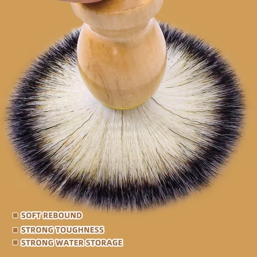 Miniatura 3 de Brochas de afeitar para hombres, paquete de 3 cepillos de afeitar de viaje, mango de madera vegana, herramienta de limpieza facial hecha a mano