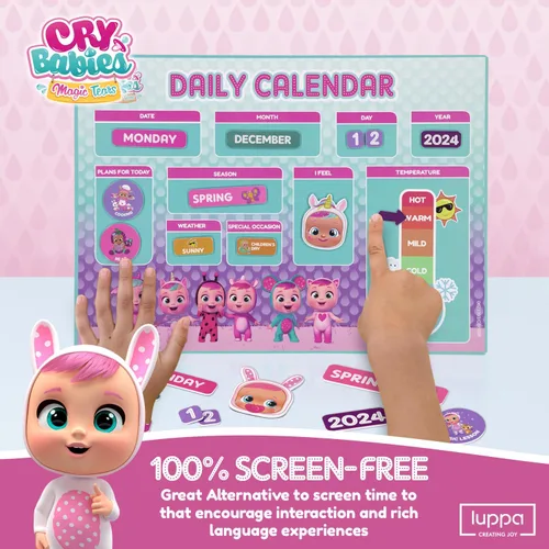 Miniatura 5 de Cry Baby My First - Calendario magnético para niños, aprendizaje atractivo, horario reutilizable y divertido gráfico de tareas, rutina diaria