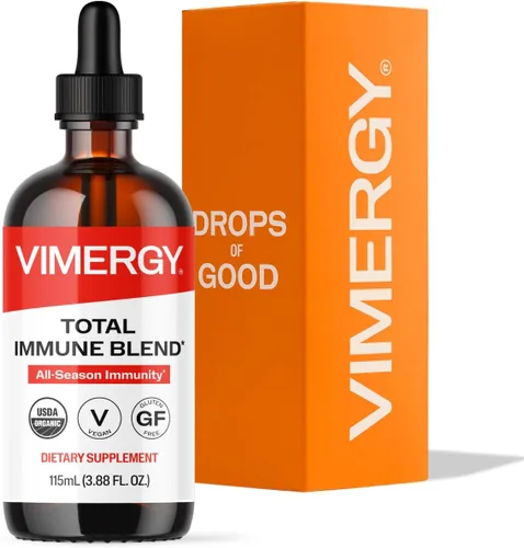 Vimergy USDA Organic Total Immune Blend* Suplemento líquido, 57 porciones de apoyo inmunológico de absorción rápida, para todas las estaciones,