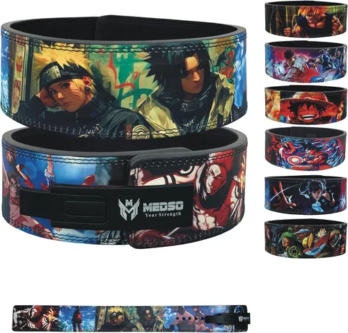 MEDSO Cinturón de Palanca para Levantamiento de Pesas Anime, Cinturón de Levantamiento para Sentadillas, Peso Muerto, Entrenamiento Cruzado, X6