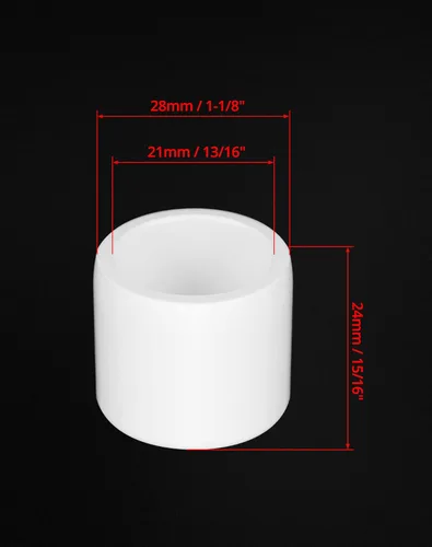 Miniatura 6 de QWORK Tapón de PVC para tubo de extremo, paquete de 20 piezas, 1/2" grado para muebles SCH40, tapón de tubo, conector de enchufe externo, blanco