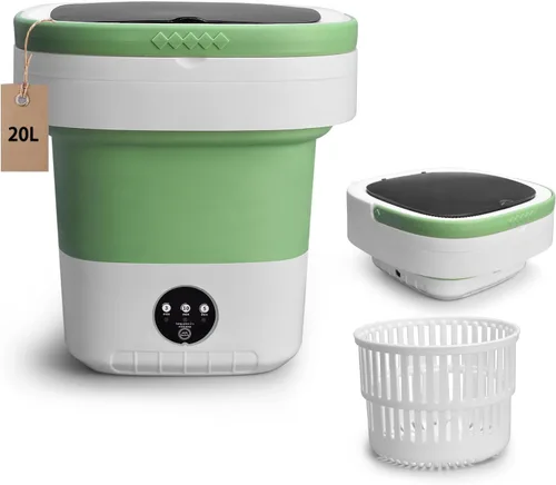 Lavadora portátil, mini lavadora y secadora plegable de 20 litros con 3 modos de limpieza profunda, pequeña lavandería plegable mejorada para hotel,
