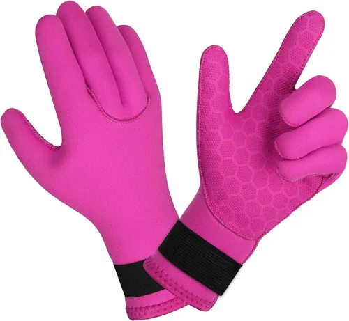 Miniatura 12 de AUAUY Guantes de buceo, guantes de neopreno de 0.118 pulgadas (0.118 in), guantes de neopreno cálidos de cinco dedos, guantes de surf flexibles