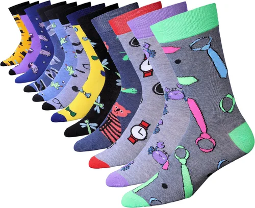 Miniatura 15 de JAMES FIALLO Calcetines de vestir para hombre, calcetines de vestir para hombre, estilo casual, coloridos, divertidos, novedosos, a la moda, paquete