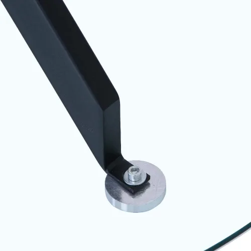 Miniatura 6 de Mesa de comedor redonda para 2-4, 31.5 pulgadas, mesa de cocina pequeña de vidrio templado con patas negras de metal, mesa de comedor moderna