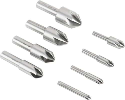 Miniatura 8 de Accusize Industrial Tools Avellanador de la máquina de 60 grados 6 de la flauta H.SS, 8 PC, tierra de la precisión, 0206-0010 60 Grados 6 Flauta