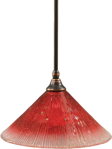 Miniatura 101 de Toltec Lighting Tallo Colgado Mini colgante, acabado de cobre negro, 3.5" cuadrado humo burbuja vidrio