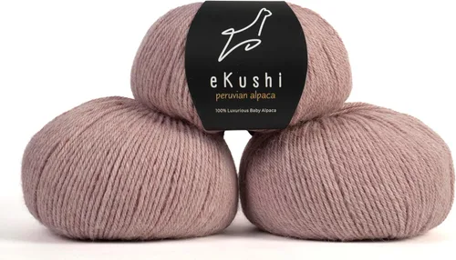 Miniatura 103 de 100% Hilo de Alpaca para Bebé para Tejer y Ganchillo - Juego de 3 Madejas de Hilo Premium DK - Ligero, Hipoalergénico y Térmico Hecho en Perú - N010