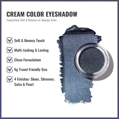 Miniatura 70 de Oulac Sombra de ojos en crema con brillo también para iluminador Sombra de ojos mezclable Resistente al agua y de larga duración con fórmula Pureza
